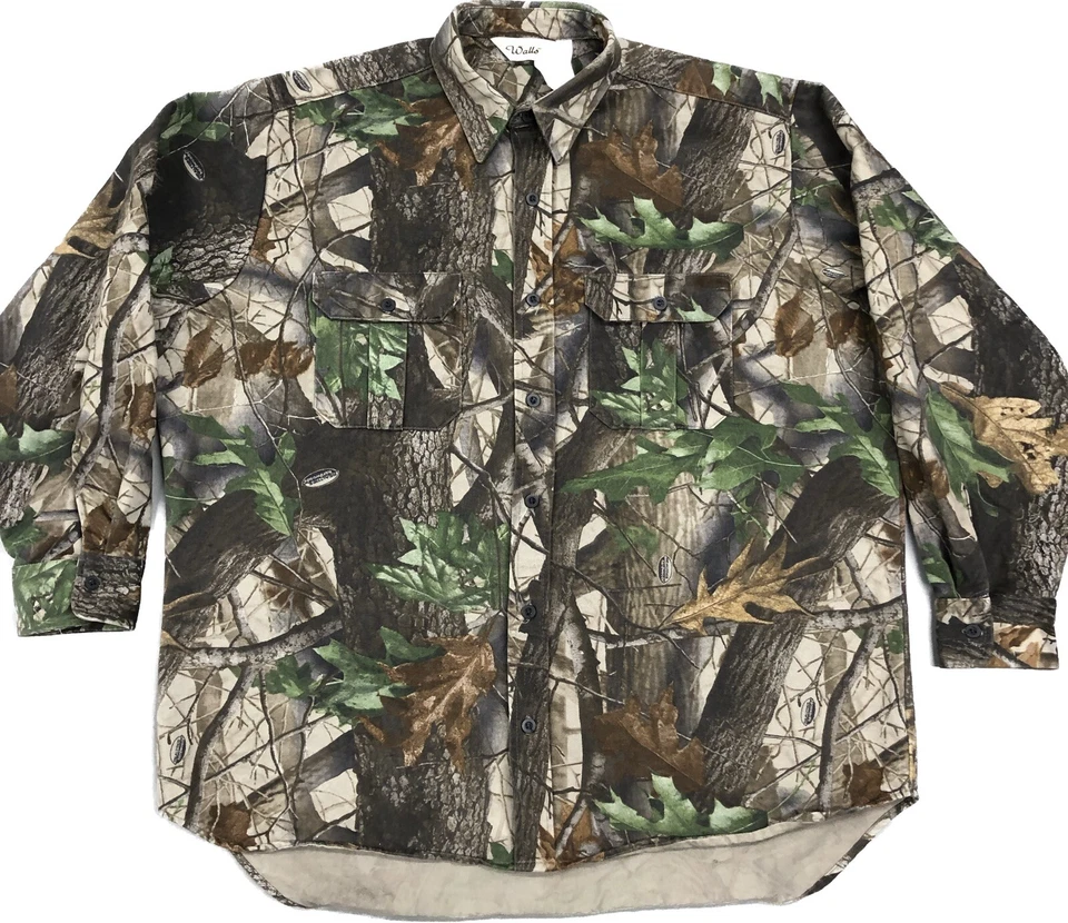 Walls Men’s 2XL RealTree Long Sleeve Button Up Camo Hunting Shirt Pockets 🦌 - Image 1 of 4