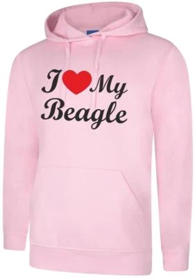 I Love My Beagle Dog Gift Present Unisex Hoody Hoodie Hooded Sweatshirt - Image 1 of 2