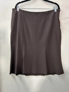 New Bandolino Skirt Sz 14 Brown Pleated A-Line Goblincore fairy Grunge GorpCore - Picture 1 of 10