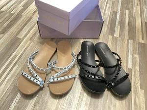 2 PAIR Madden Girl Women Studded Slides, Flip Flops 8.5, Candy-S, #4182024 - Picture 1 of 10