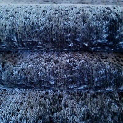 Tapicería de terciopelo triturado Zepel FibreGuard azul cobalto ópera chatarra 33"x56" Foto 1 de 4
