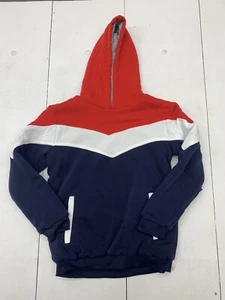 Swisswell Boys Red Blue Pullover Fleece Lined Hoodie Size 14 - Picture 1 of 6