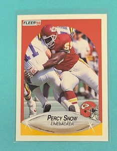 1990 Fleer Update #U-91 Percy Snow Kansas City Chiefs FOOTBALL Card P9 - Picture 1 of 2