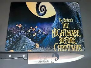 Tabla de cortar sublimada Pesadilla antes de Navidad con cuchillo a juego - Imagen 1 de 3