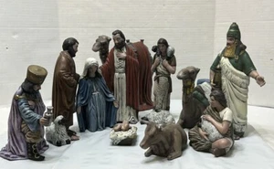 Set presepe 11 pezzi ceramica vintage dipinto a mano - alcuni pezzi mancanti * LEGGI* - Foto 1 di 20