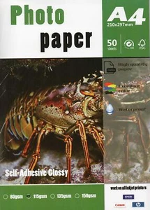 Printable Sticker Photo Paper A4 Size 50 Sheets Count 135 gr 83" x 117" 210 x... - Picture 1 of 7