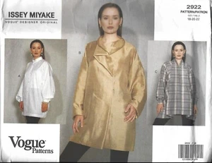 Vogue Sewing Pattern 2922, Issey Miyake Loose-fitting Tops, Size 18 - 22, New - Picture 1 of 2