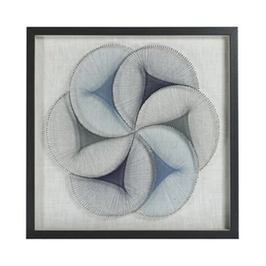 Abstract Blue String Art Shadow Box Wall Décor - Picture 1 of 7
