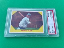 1960 Fleer Chuck Klein #30 PSA 8 Phillies Pirates Chicago Cubs