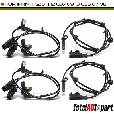 4x Sensor de velocidad de rueda ABS para INFINITI G25 2011-2012 G37 2009-2013 delantero y trasero Foto 1 de 4