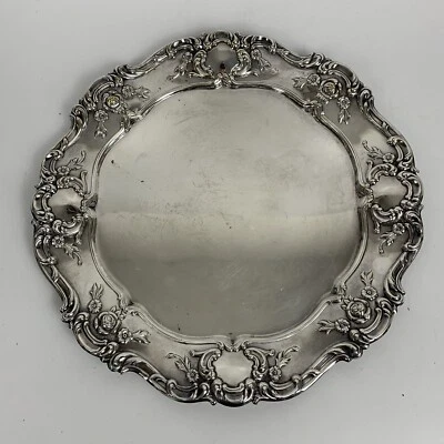 "Toalla Old Master 11"" redonda sándwich plato plateado 4065" Foto 1 de 4