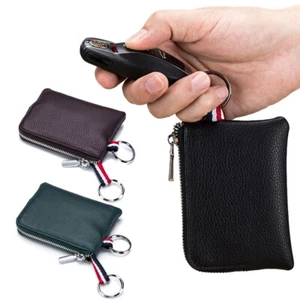 Herren Leder Geldbörse Portemonnaie Mini Schlüsselanhänger Kleingeld Etui Kartenhalter Autoschlüssel Etui - Bild 1 von 29