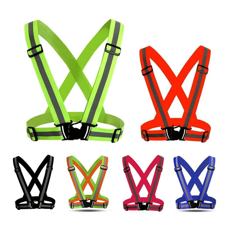 Warnweste Fahrrad Motorrad Reflektor Sicherheitsweste Leuchtweste Weste Dehnbar - Bild 1 von 4