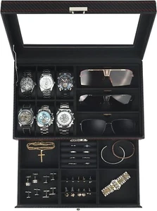 Elegant Watch Case Sunglasses Storage Box Gift for Men Women - Picture 1 of 7