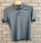 Under Armour Heat Gear Striped Polo Shirt Golf Men XL Extra Large Loose Grays