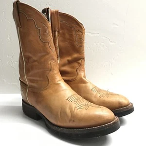 Tony Lama Men's Western Brown Work Boots Pull On Size 10.5 - Picture 1 of 11