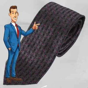 New Men's Mantebelo Tie Gray Purple Geometric Silk Hand Made in Italy NWOT - Picture 1 of 9