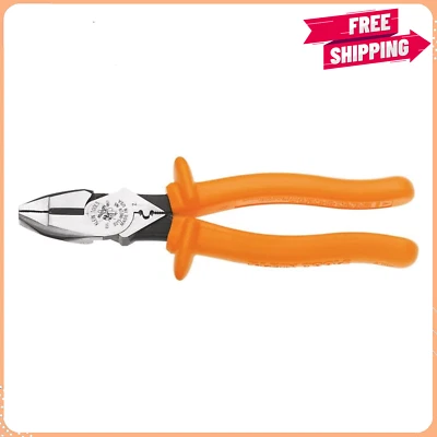 Klein Tools D2139NECRINS Alicates de corte y prensado laterales, aislados, 9 pulgadas Foto 1 de 3