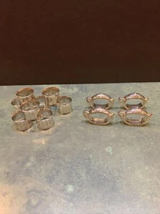 8 Vintage Silver Plate Rolled Edge Napkin Rings Hong Kong - Picture 1 of 14