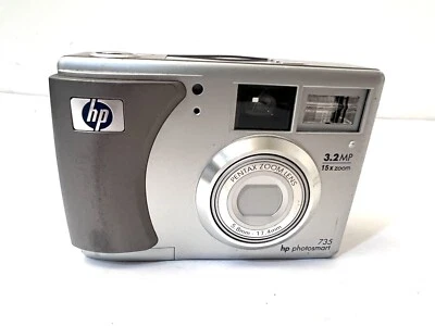 HP PhotoSmart 735 3.2MP Digital Camera - Silver Tested Working - Image 1 of 2