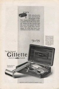 Gillette Safety Razor Willys Knight Coupe Sedan Double Ad 6.5 x 10 - Picture 1 of 2