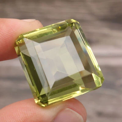 Brazilian Yellow Citrine 55 Ct. Square Cut Faceted Loose Gemstone  GS-421 - Image 1 of 4