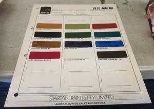 1975 & 1976 MAZDA Spartan Paints Charts - Bild 1 von 2