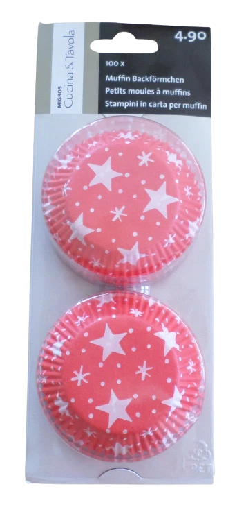 100x Muffin Backförmchen Stern Papierbackförmchen Papierform Backform (D45) - Bild 1 von 1
