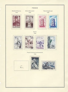 FRANCIA "PÁGINA ÁLBUM VARIOS NÚMEROS" DESDE 1956 CV$+ (FR255)* - Imagen 1 de 2