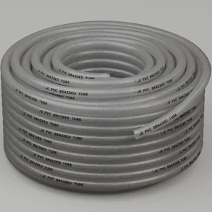 Clear PVC Braided Hose Pipe Food Grade Air Water Oil Reinforced -Pick Size & Len - Picture 1 of 10