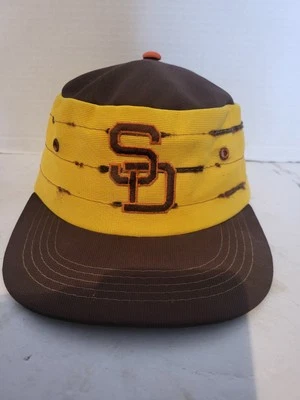 Vintage 80s San Diego Padres MLB Baseball Yellow Pillbox Hat Sports Specialties - Image 1 of 4
