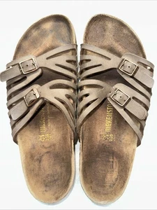 Birkenstock Granada Damen Pantolette, braunes Leder, Größe 41 US Sandale - Bild 1 von 12