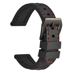 WOCCI Uhrenarmband Silikon Kautschuk 20 mm dick voll wasserdicht Uhrenarmband 265 - Bild 1 von 9