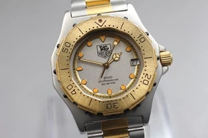 [N Mint] Vintage TAG HEUER 3000 Professional 934.213 Gold Dial Quartz Mens Watch - Picture 1 of 11