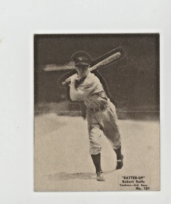 1934 - 1936 Batter Up #181 Robert Rolfe New York Yankees High Number Tough! - Image 1 of 3