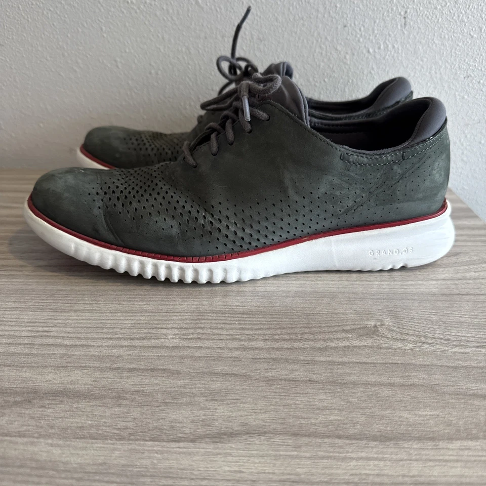 Zapatos Oxford Cole Haan 2.Zerogrand C26036 punta de ala láser gris con cordones para hombre 8,5 Foto 1 de 4