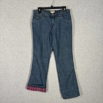 Pantalones de mezclilla forrados de franela Gander Mountain talla 6 aislados cálidos suaves rosa algodón a cuadros Foto 1 de 4