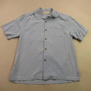 Tommy Bahama Shirt Mens Large Short Sleeve Button Front Lightweight Blue - Picture 1 of 10