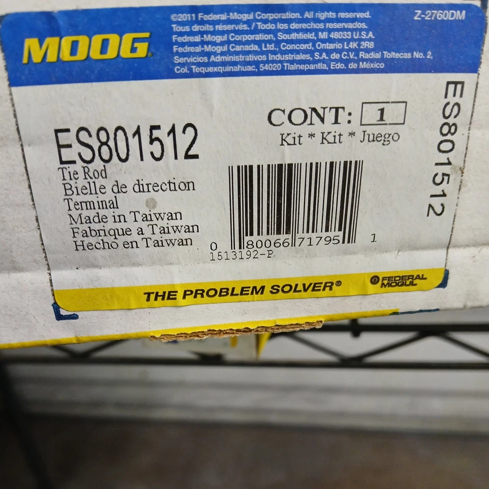 Extremo de varilla de amarre de dirección Moog ES801512 para Chrysler Pacifica 17-20 Foto 1 de 4