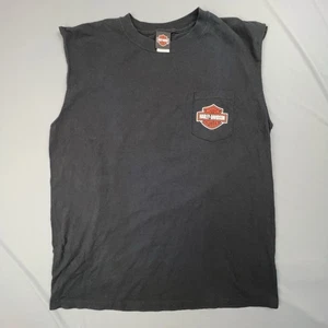 Harley Davidson Shirt Mens 2X Black Biker Motorcycle Fort Wayne Thrashed Grunge - Picture 1 of 6