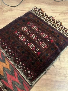 Vintage Kelim Chuval Teppich Tasche Fransen Afghanistan 120 cm x 55 cm rot Handarbeit - Bild 1 von 24