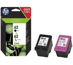 Cartucce di inchiostro nero e colore HP 62 originali Officejet 5740 e-All In One - Foto 1 di 2