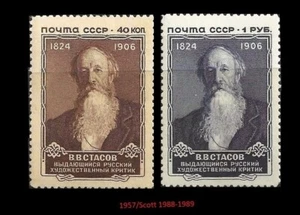 Russia. Vladimir V. Stasov (1824-1906), Art & Music Critic. 1957, Scott 1988-89. - Picture 1 of 1