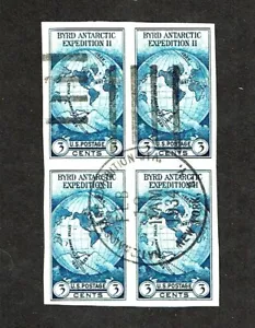 1933 U.S. COMMEM 3c BYRD Expedition SOUVENIR SHEET BLK of 4 Sc#735 Great Post - Picture 1 of 1