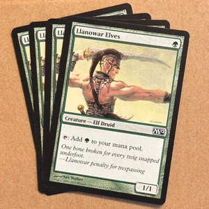 MTG ~ JUEGO ~ 4x Llanowar Elves ~ M12 Magic Core Set 2012 ~ Inglés ~ Casi Nuevo - Imagen 1 de 15