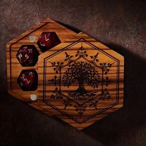 World Tree | Würfelbox DnD | ZEBRA WOOD | Würfeltresor | DnD Würfel Set - Bild 1 von 5