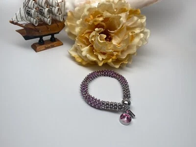 Pulsera Hecha a Mano Cristal Swarovski y Ágata con Dije Cumpleaños Mes Octubre Foto 1 de 4