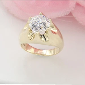 Certified 2Ct Round Lab Grown Diamond Solitaire Men's Wedding Ring 925 Silver - Picture 1 of 10