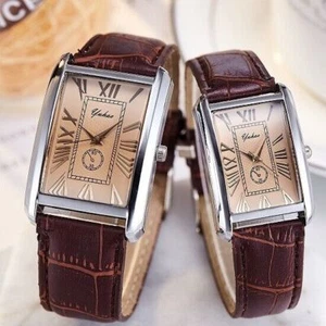 Tank Solo Classic Retro Vintage Silver Luxury Mens Womens Watch Roman Dial Brown - Picture 1 of 28