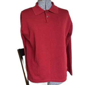 Halogen 100% Merino Wool Henley Polo Long Sleeve Sweater Size L Nordstrom - Picture 1 of 7